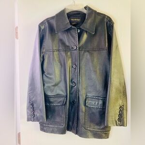 🔴 GIORGIO SANT'ANGELO Vintage Leather Jacket Size M